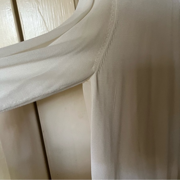 Akris Punto cream white accordion pleat cardigan sweater - Picture 4 of 6